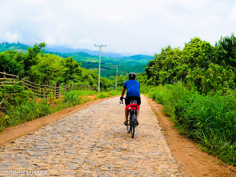 bike trip road in laos